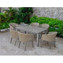 2017 Hot Outdoor Paito Garden Polyethylene Rattan Dining Set Wicker Furniture
